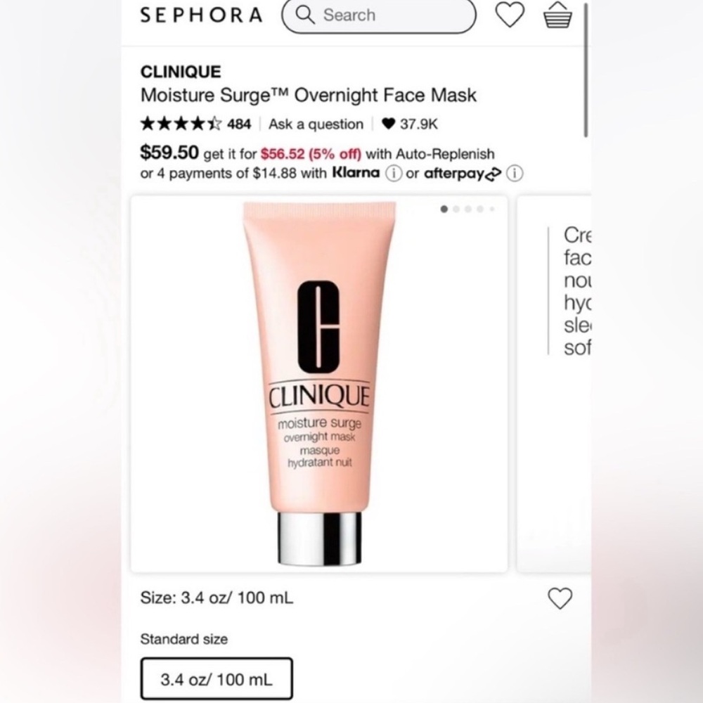 Clinique NWT Bundle Overnight Moisture Mask + Foaming Cleanser 2 Piece Set - Picture 3 of 4